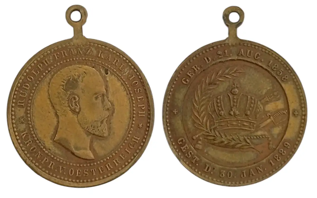 Death of Crownprince Rudolf Karl Franz Medal, 1889