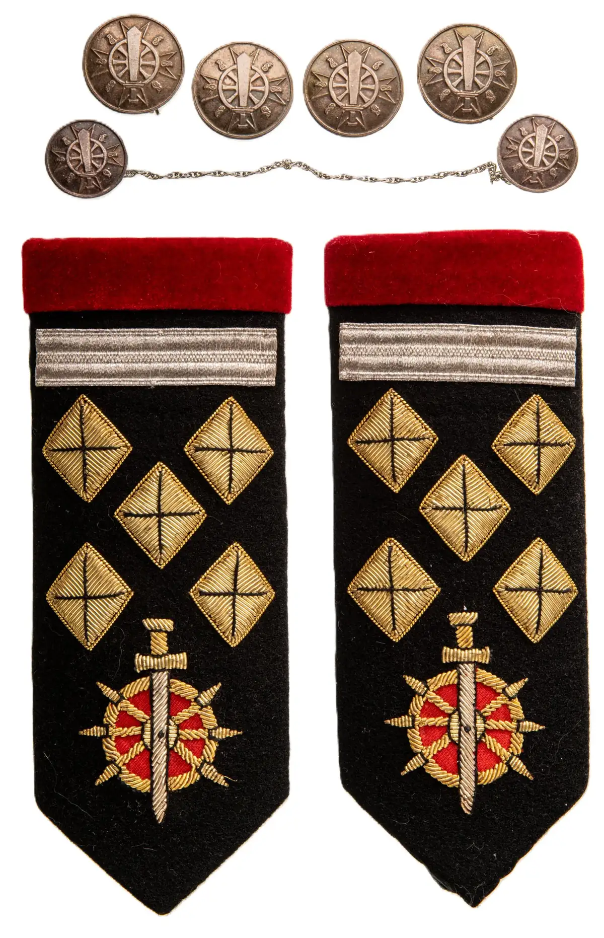 Order of St. Catherine of Mount Sinai - A pair of Shoulderboards and 6 Uniform Buttons