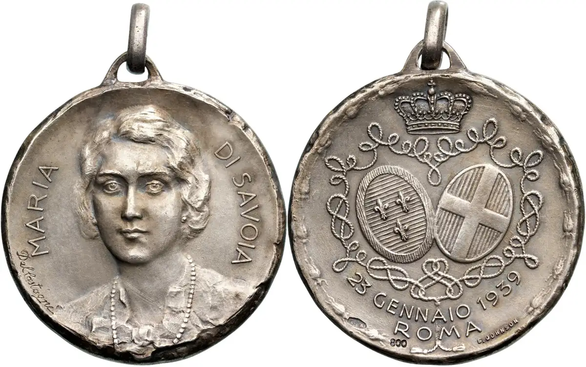 Wedding Medal of Maria of Savoia, 25th of January 1939, Rome mint.