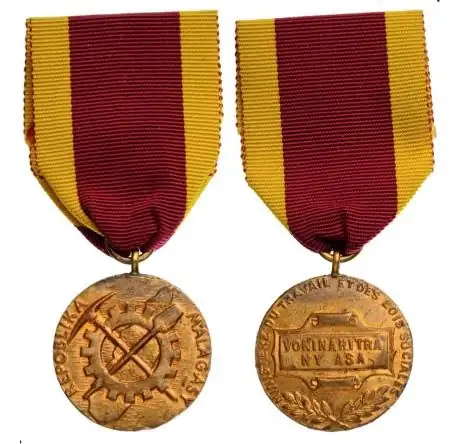 Gold Medal of Honor for Labour, 1st Republic of Madagascar (REPOBLIKA MALAGASY)