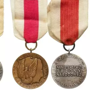 Medal of Merit for National Defence, instituted in 1966. Lot of 3. 