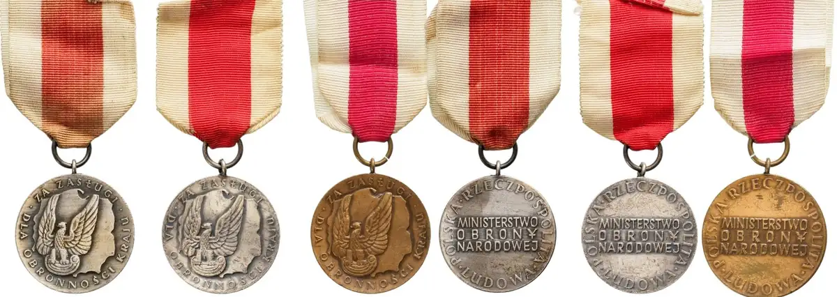 Medal of Merit for National Defence, instituted in 1966. Lot of 3.