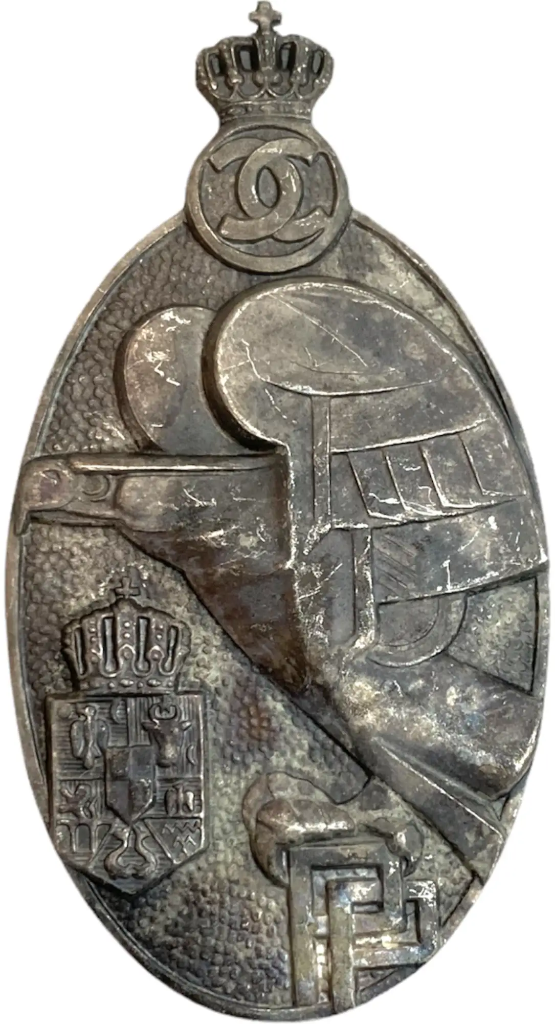 PREMILITARY TRAINING BADGE, 1ST MODEL KING CAROL II, 2ND CLASS, FOR PETTY OFFICERS AND INFERIOR RANGS