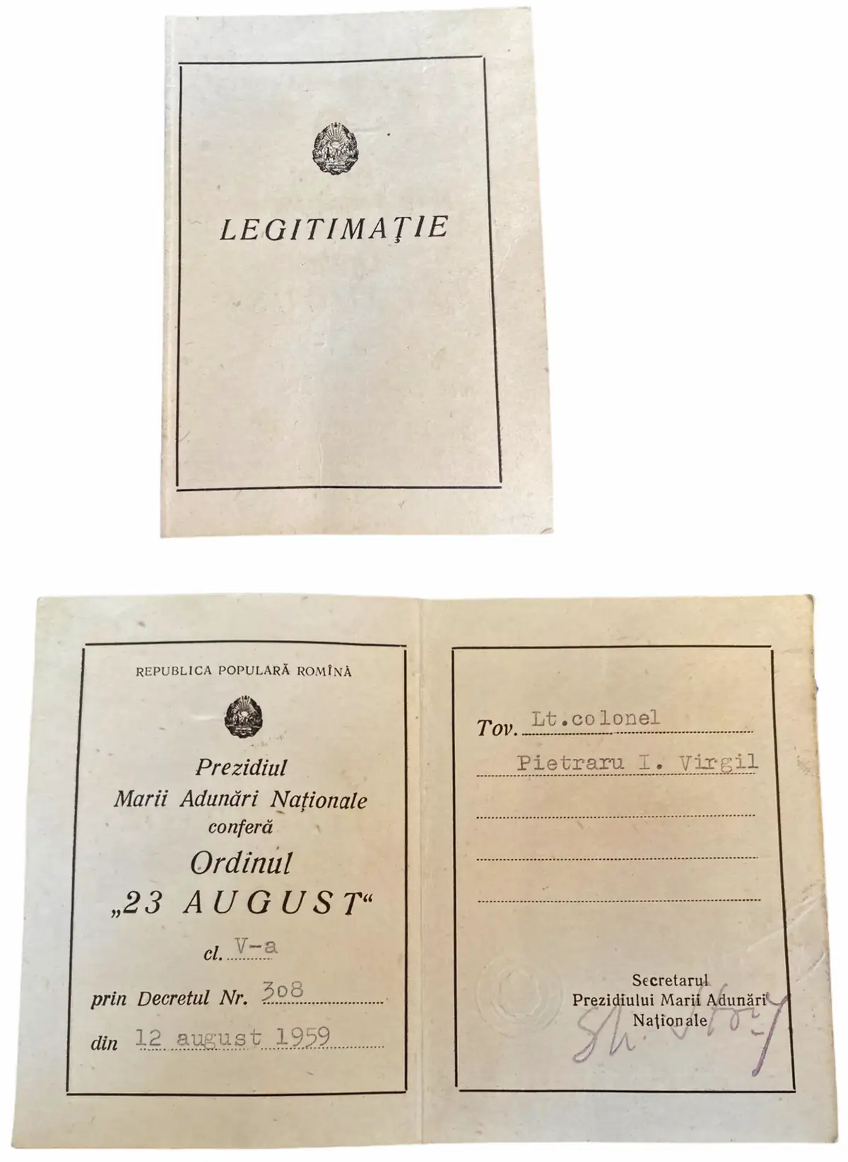 RPR - ORDER "23 AUGUST", instituted in 1959
