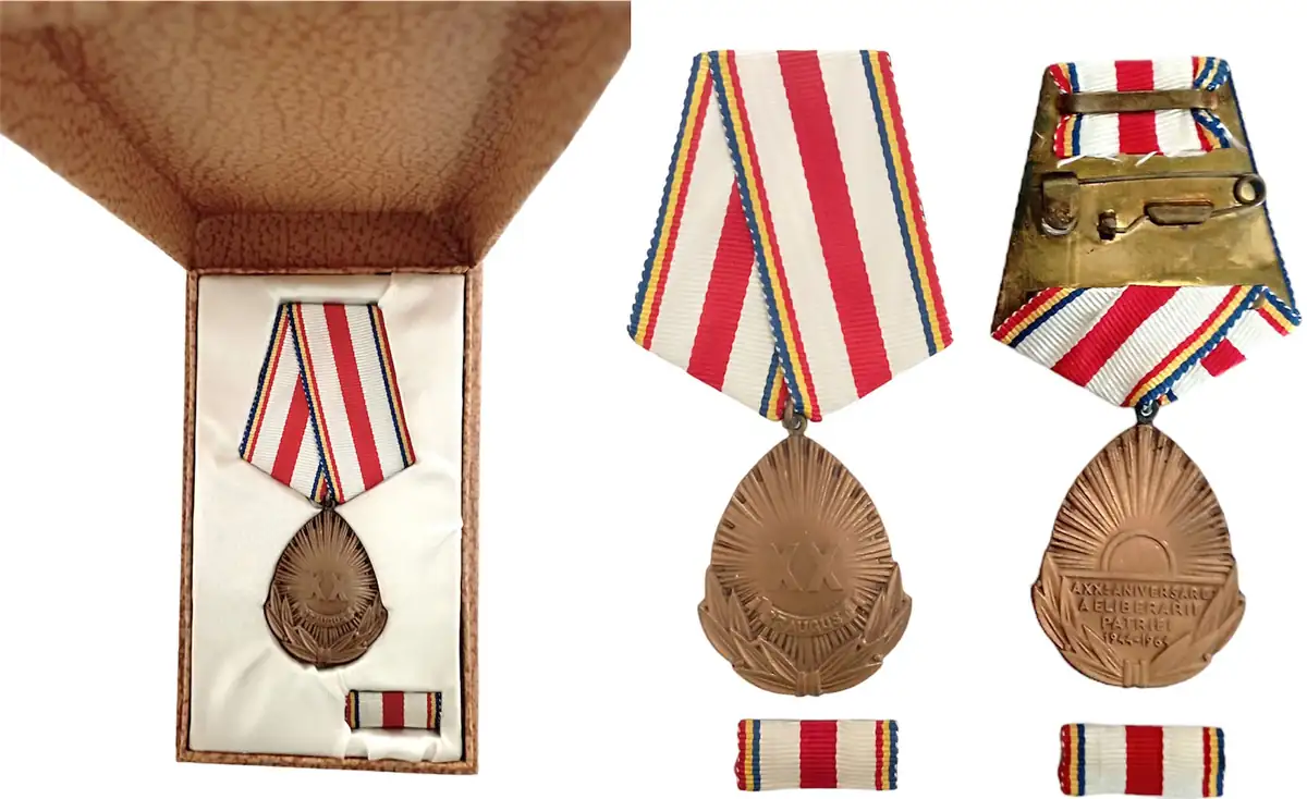 RPR -MEDAL FOR THE 20th ANNIVERSARY OF THE LIBERATION OF THE FATHERLAND, instituted in 1964.