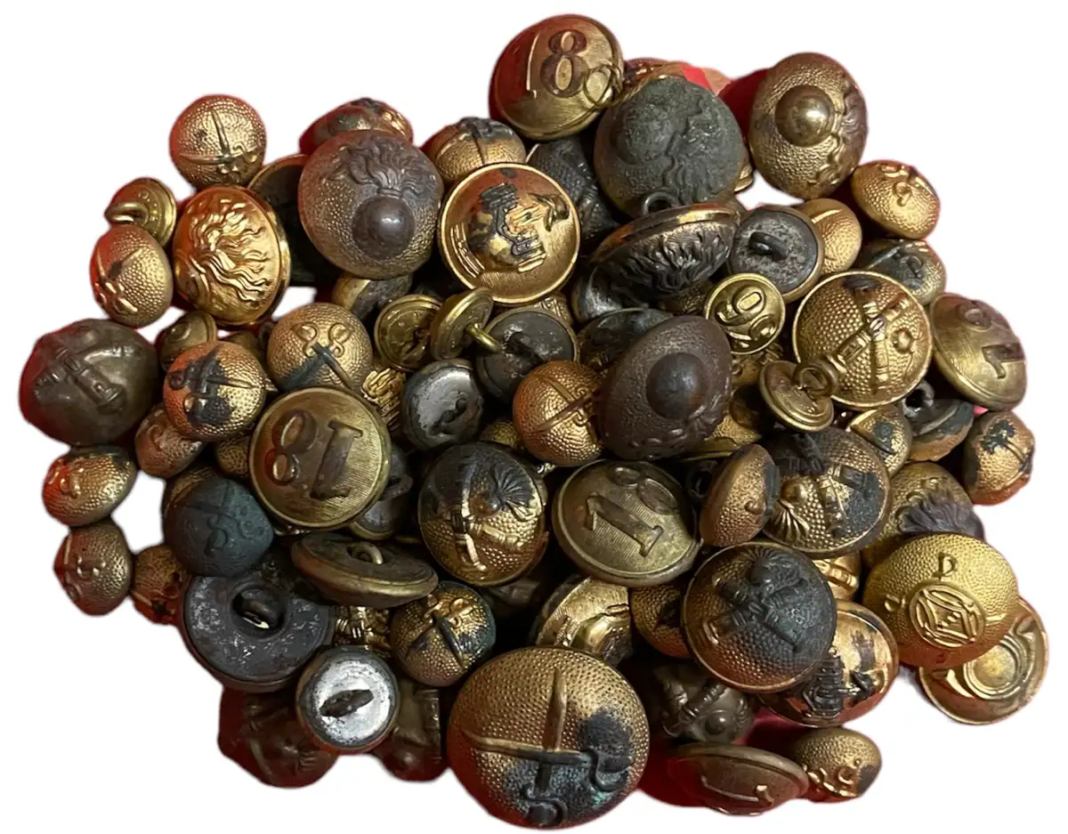 Lot of 77 Military Buttons, md 1873