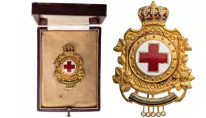 ROYAL BADGE OF MERIT OF THE RED CROSS, KING BORIS III, 3RD EMISSION