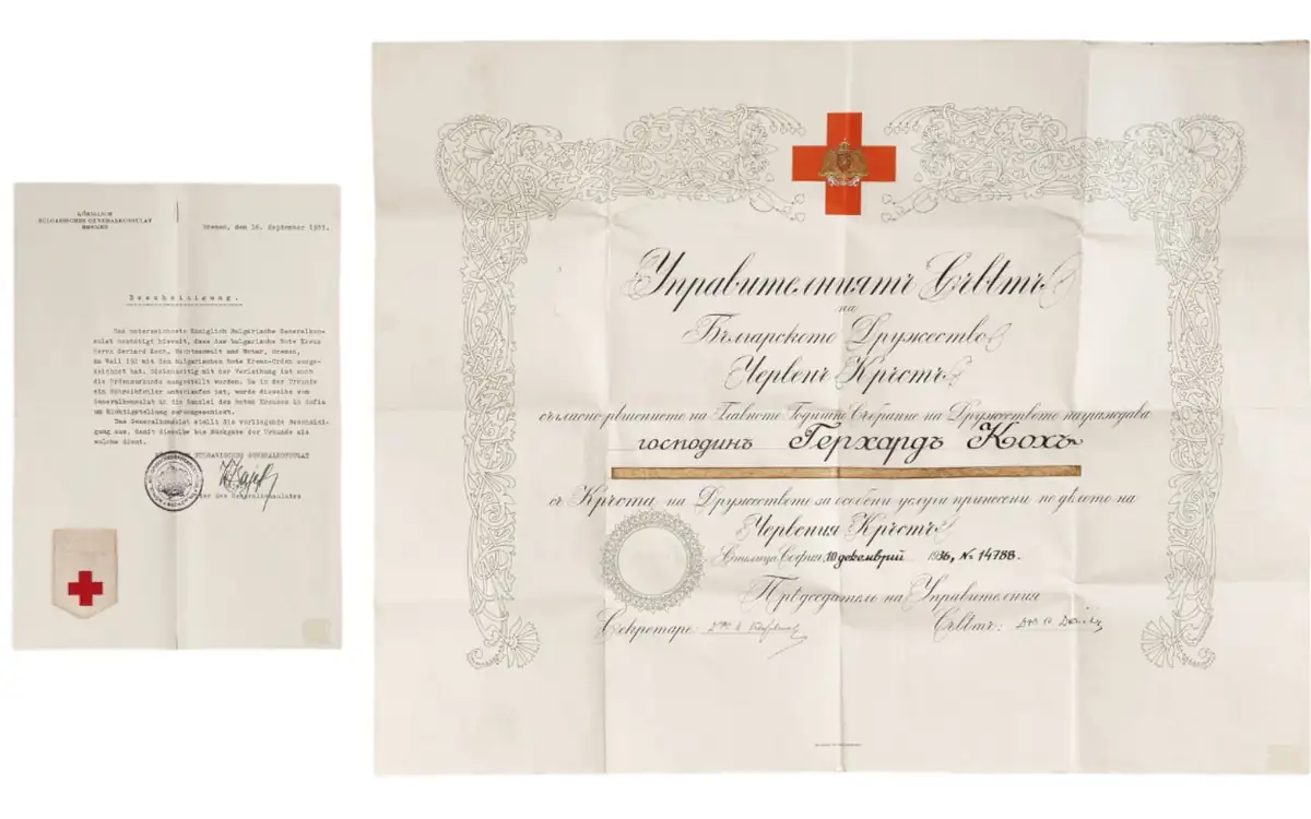 Red Cross Badge Awarding Document