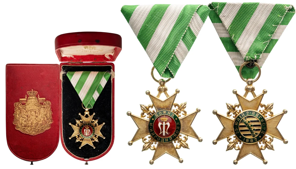 Cross For the Accession of Prince Ferdinand I in 1887, 1st Class, by C. F. Rothe, Vienna