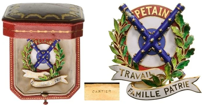 An outstanding, Honour Badge of Marshal Petain made by Cartier