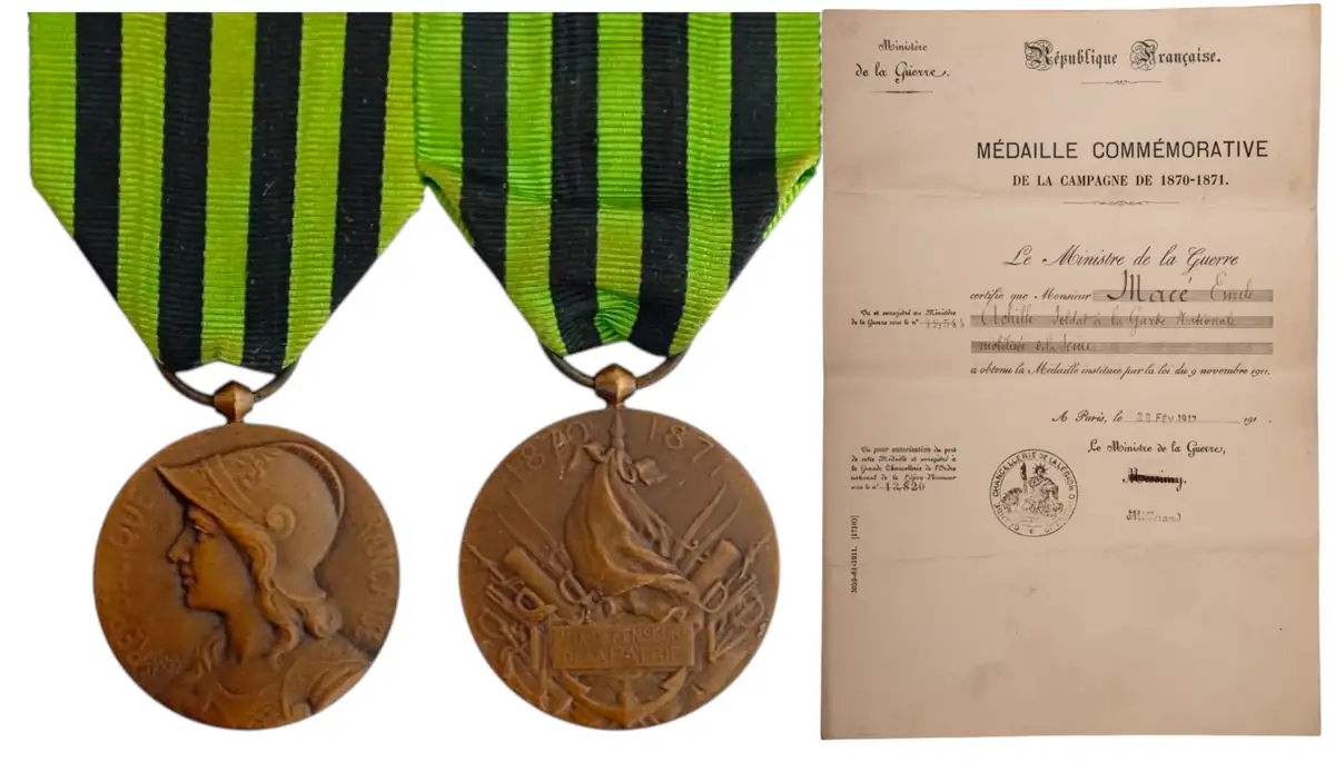 Commemorative Medal of the 1870 - 1871 War, instituted in 1911
