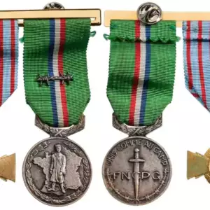 Bar of 3. War Cross 1940 with one Star; Combatant Cross; Federal Merit Medal of the National Federation of Combattant War Prisonners CATM